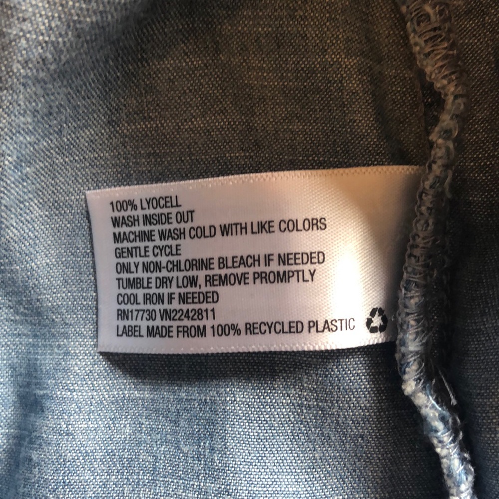 New Chambray Top Summer with String s XL, Blue - Picture 6 of 6